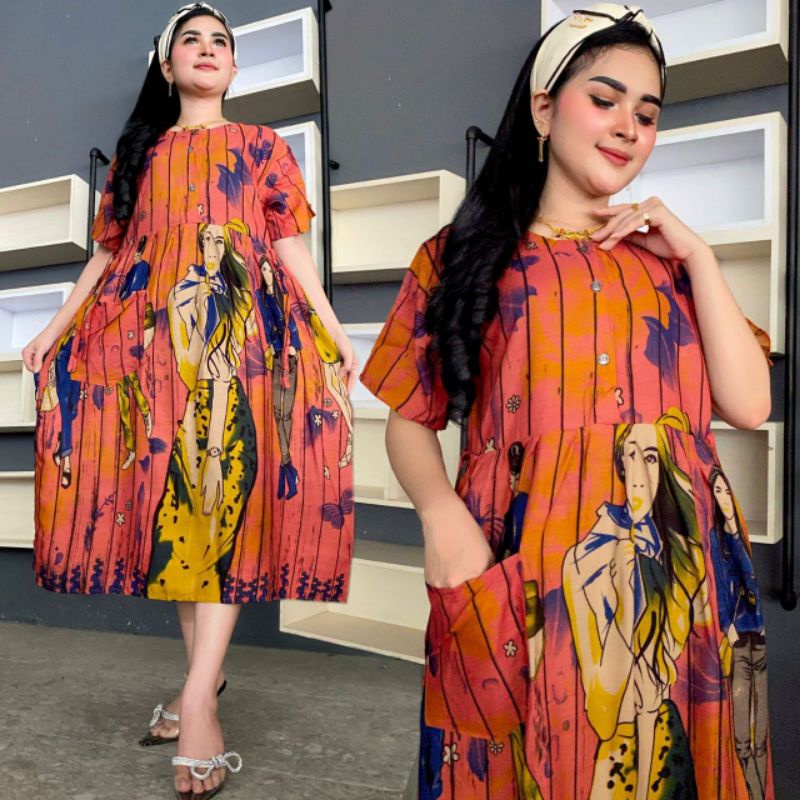 dress cibi hitam manis daster busui kancing depan harga murah wanita kekinian