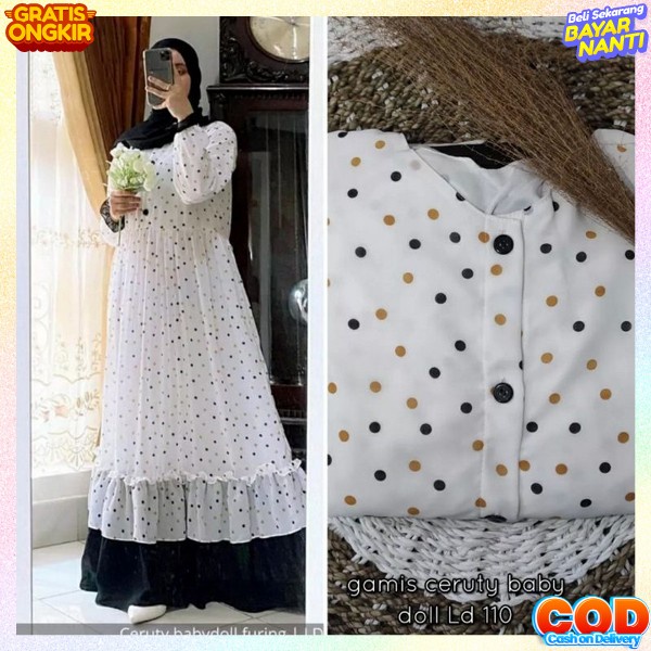 Gamis Wanita Terbaru 2023 Gsmis Muslim Buat Lebaran Ori Modern Gmis Dewasa Jumbo Remaja Putih Hitam 