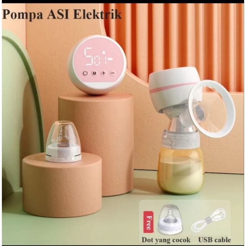 Set Lengkap Pompa Asi Elektrik Portable 180ml / Pumping Electric 9 metode hisapan / Breast Pump Electric Portable