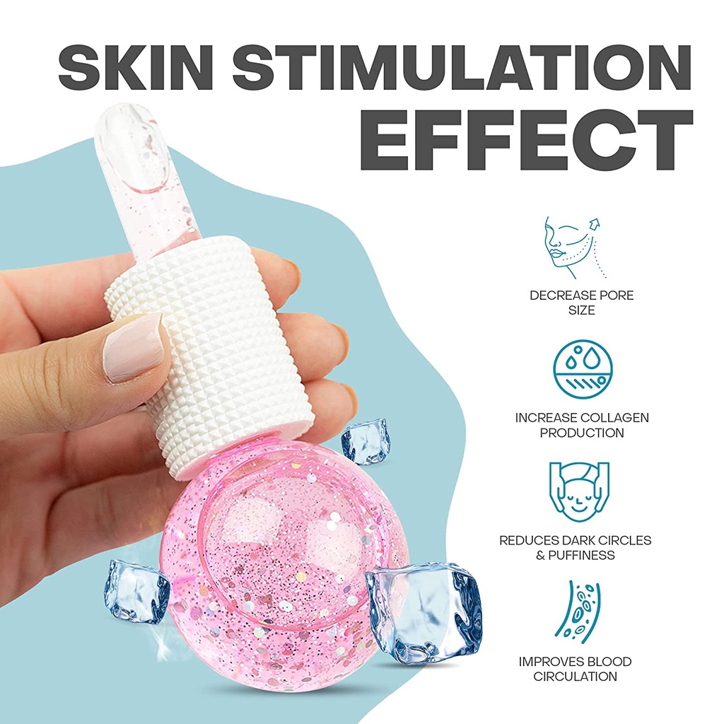 Ice Globes Roller Glitter Beauty Crystal Ball Facial Massage Tool - Alat Pencerah Wajah Untuk Mengurangi Garis Halus Dan Kantong Mata