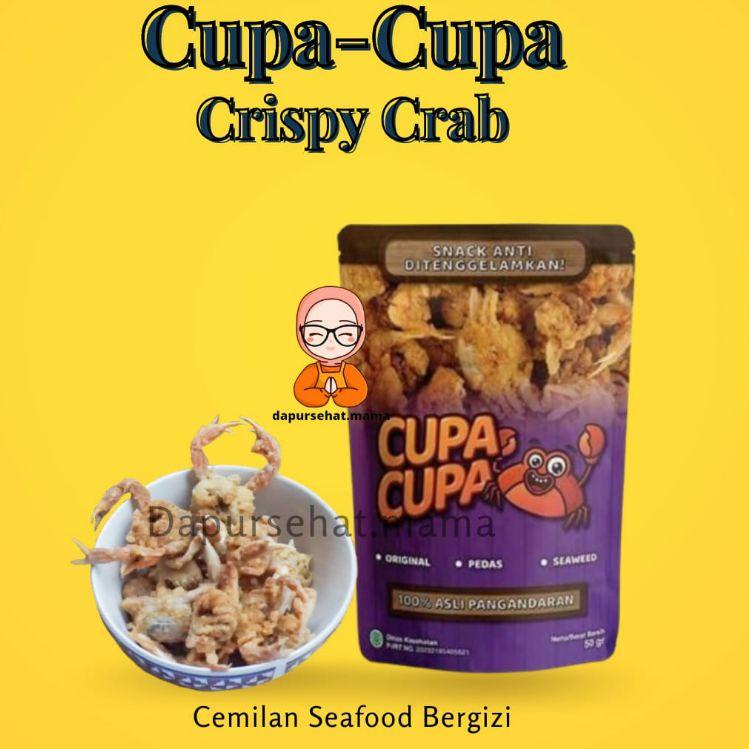 

♠ Cupa Cupa Snack Crispy Crab-Snack Cemilan Bergizi Seafood Kepiting Kriuk (Netto 50 Gram)