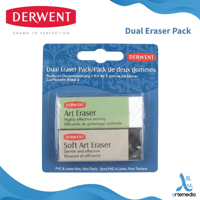 

BISA COD Penghapus Pensil Derwent Dual Art Eraser Set 2 Blister Pack
