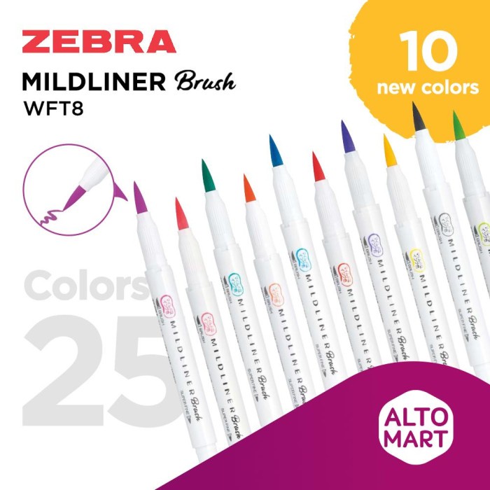 

Terlaris Zebra Mildliner Brush Pen Marker Double Ended Highlighter