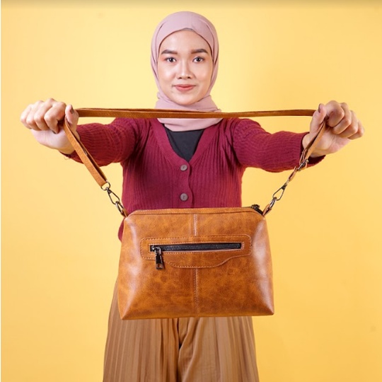 Sling Bag Tas Slempang Multifungsi Kulit Sintetis PU Cewek OL15 Sling Bag Fungsional BISA COD