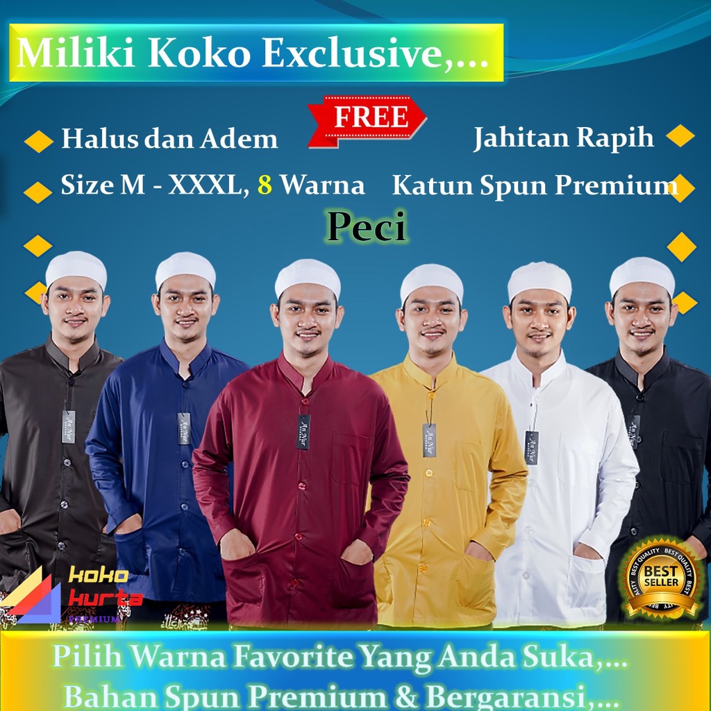 Pakaian Baju Atasan Hem Koko Kokoh Model Haibah Ammu Anmu Muslim Pria Peria Remaja Kurta Kemko Habib