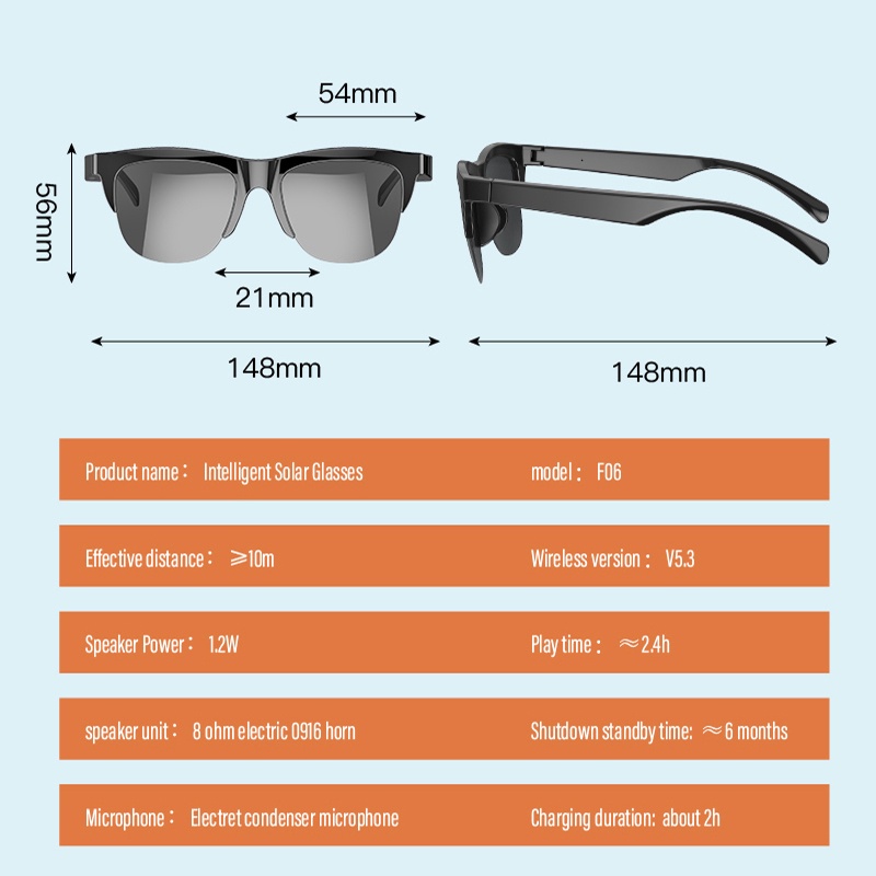[COD] Smart Glasses Wireless Eearphone Sunglasses Outdoor Smart Sport Bluetooth Headphone MP3 Sunglasses - T76