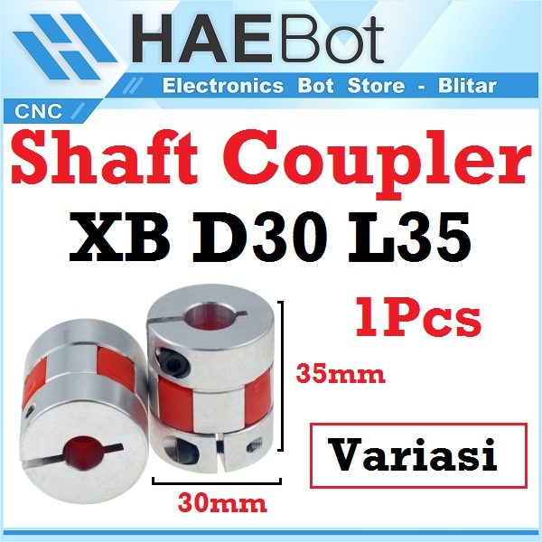 [HAEBOT] Shaft Flexible Coupler XB 12mm 12 x 8 12 12.7 14mm D30 L35 CNC Coupling Mesin Penghubung Shaft Plum Nema Fleksibel Aluminium Motor Konektor As Poros