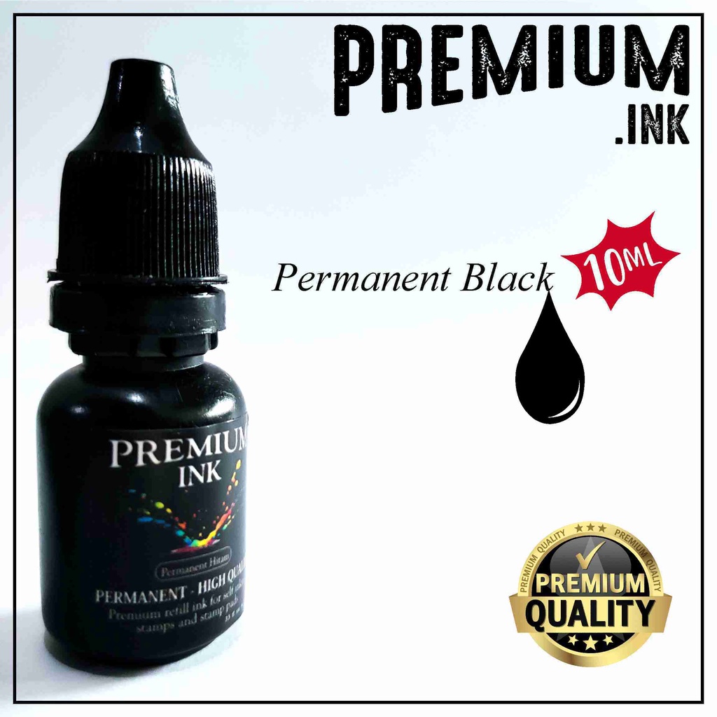

Tinta Stempel Plastik Kayu Permanen Hitam 10ML Kualitas Premium - Tinta Stempel 9 Varian Warna - Tinta Stempel Permanen Hitam