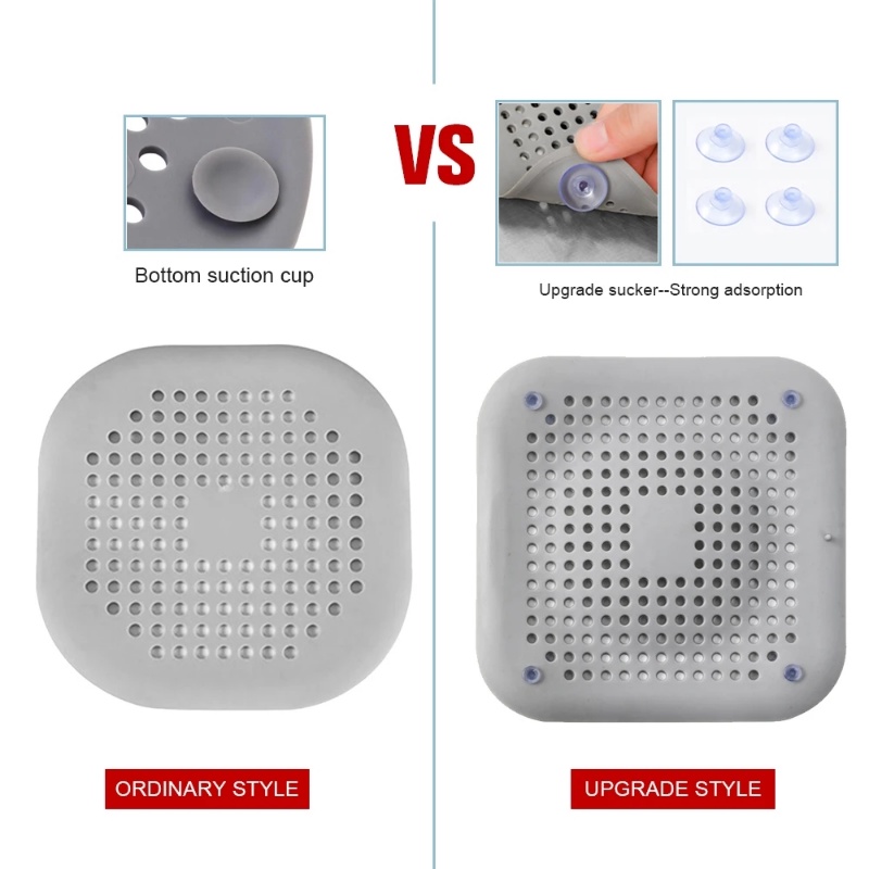 Fashion Abu-Abu Silikon Floor Drain Cover/Saringan Lubang Air Filter Saringan Perlengkapan Dapur