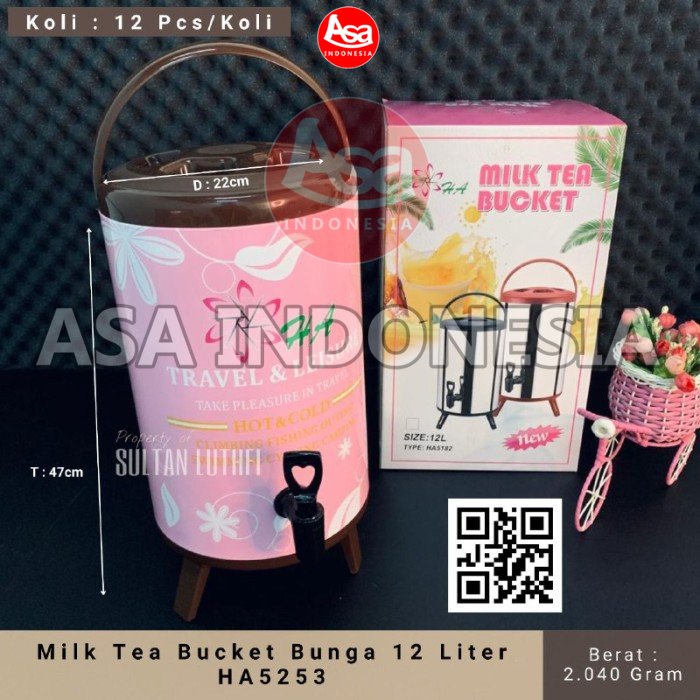 Milk Tea Bucket Bunga 12 Liter HA5253 - ASA Indonesia
