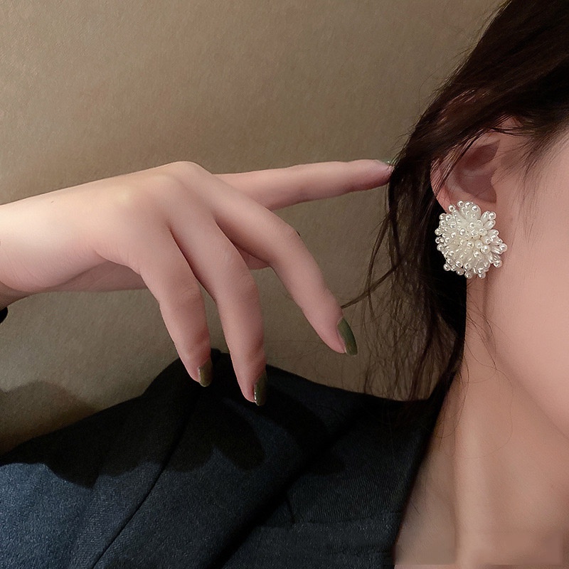 Kembang Api Mutiara Gaya Baru Trendi Fashion Korea Unik Berlebihan Anting Temperamen Sederhana