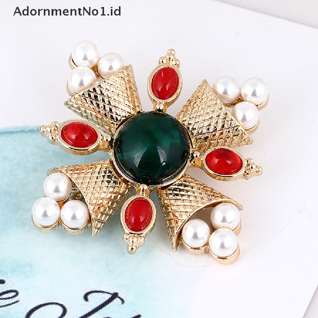 [AdornmentNo1] Fashion Mutiara Salib Bros Pin Untuk Wanita Aksesoris Jas Vintage Perhiasan Hadiah [ID]