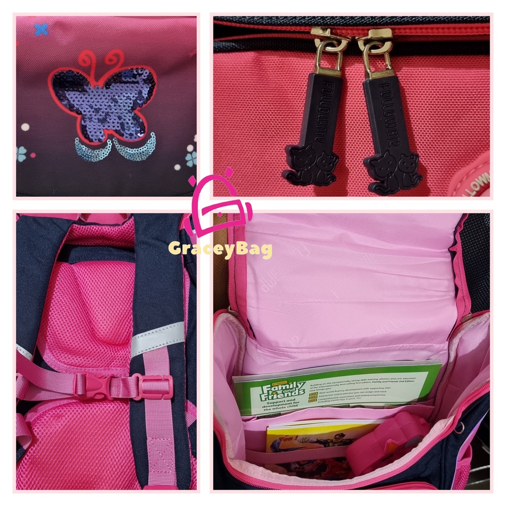 GB-F006 Tas Ransel Sekolah untuk Anak Perempuan Premium Import