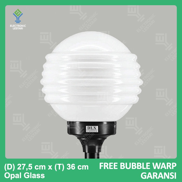 Lampu Taman Outdoor Pilar Tiang Pagar Hias Bulat Putih Susu 27 cm TO-4