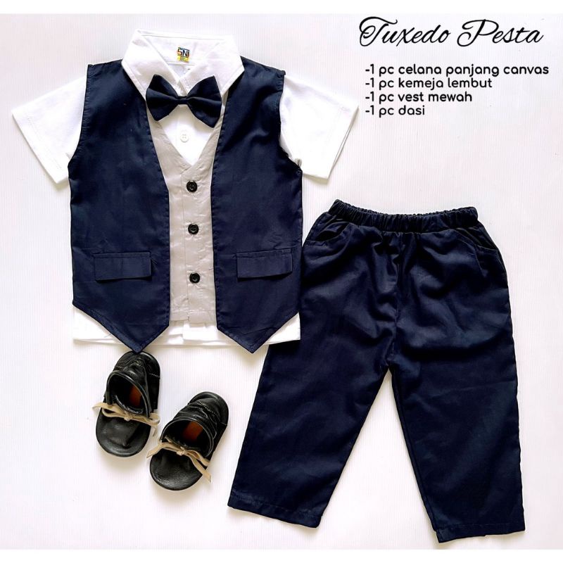 Baby tuxedo 1-3 tahun set tuxedo bayi baju kondangan celana panjang tuxedo anak laki laki jas anak laki laki balita