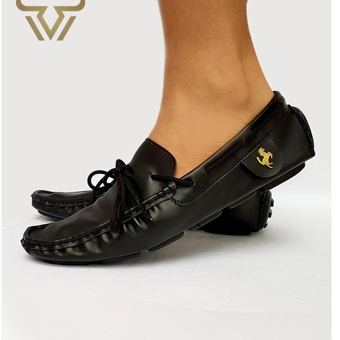 MURAH BANGET Mr darwis Gold horse slip on pria kulit mr002