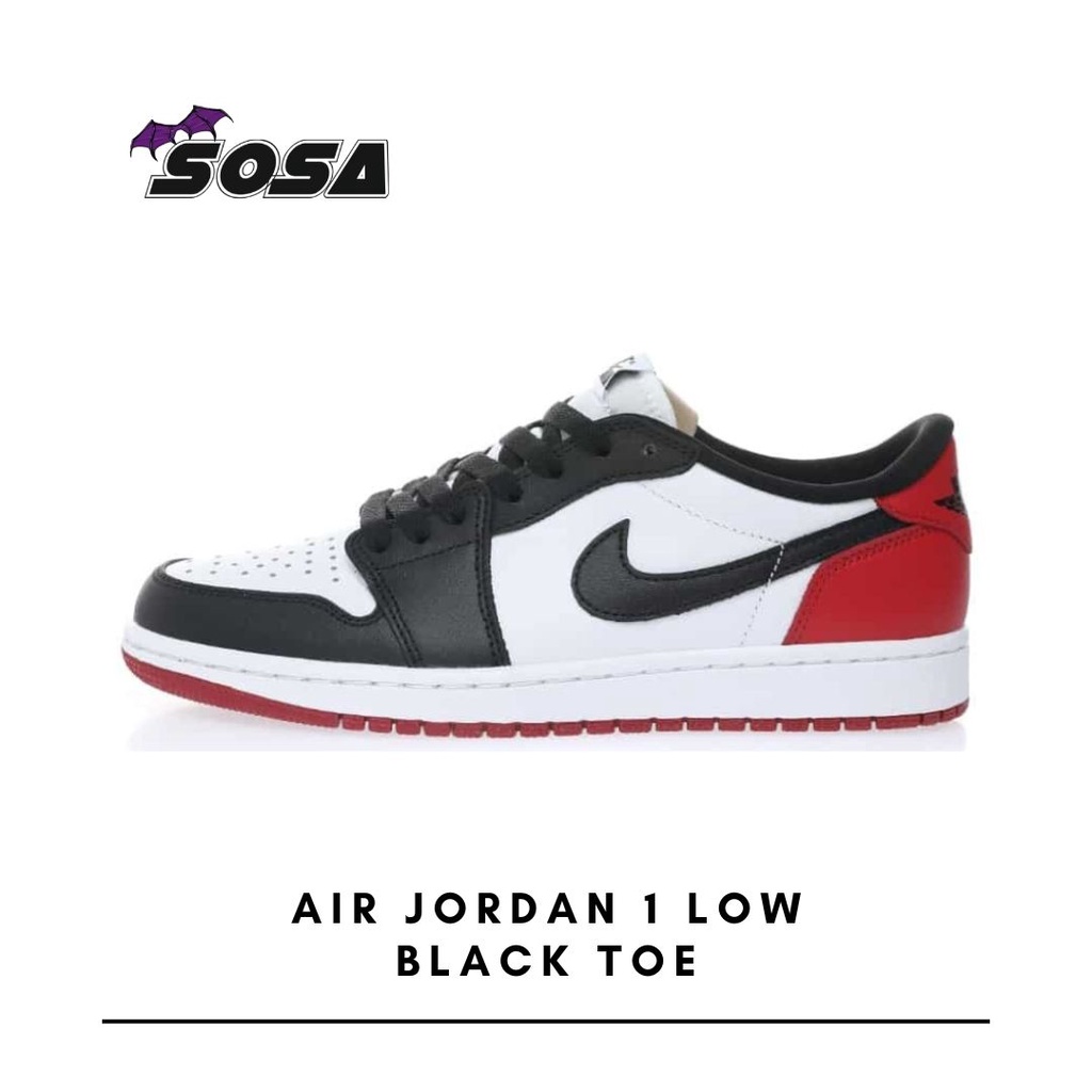 Sneakers Air Jordan 1 Low Black Toe - Unisex / Sepatu Nike