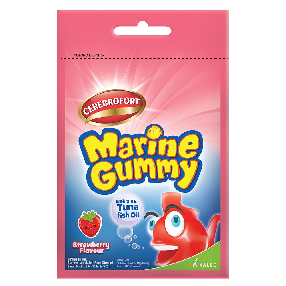 Duo &amp; Single Pack Cerebrofort Marine Gummy + Sticker &amp; Face Shield