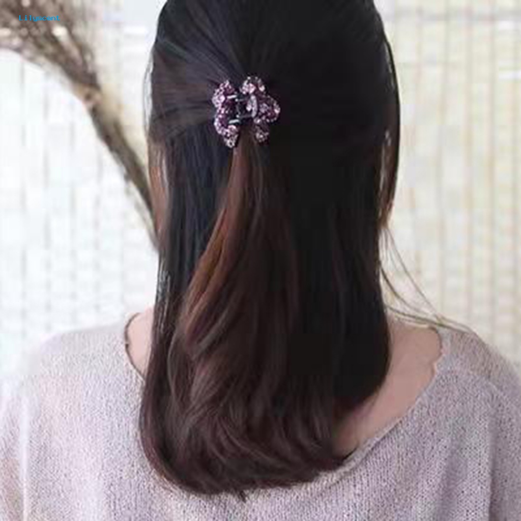 Lilyscent Hiasan Kepala Hair Clip Styling Alat Klip Rambut Bentuk Bunga Elegan Menyilang Gigi