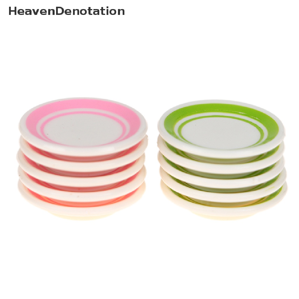 [HeavenDenotation] 5pcs / bag 1: 12 Dollhouse Miniature Colorful Plate Dishes Kitchen Accessories Toys HDV