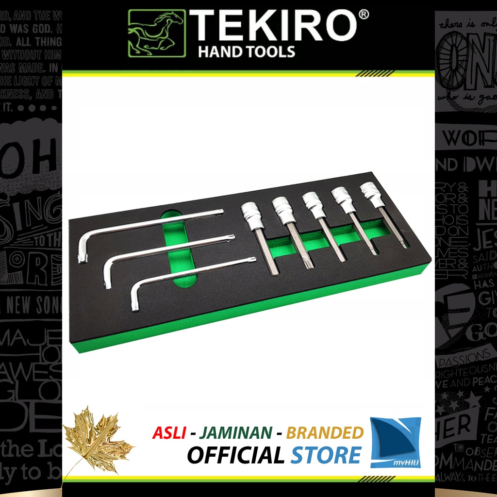 Kunci Torx + Spline + Hex Bit Isi 8 pcs Perkakas Laci Kemasan EVA - Mix Wrench EVA Set TEKIRO