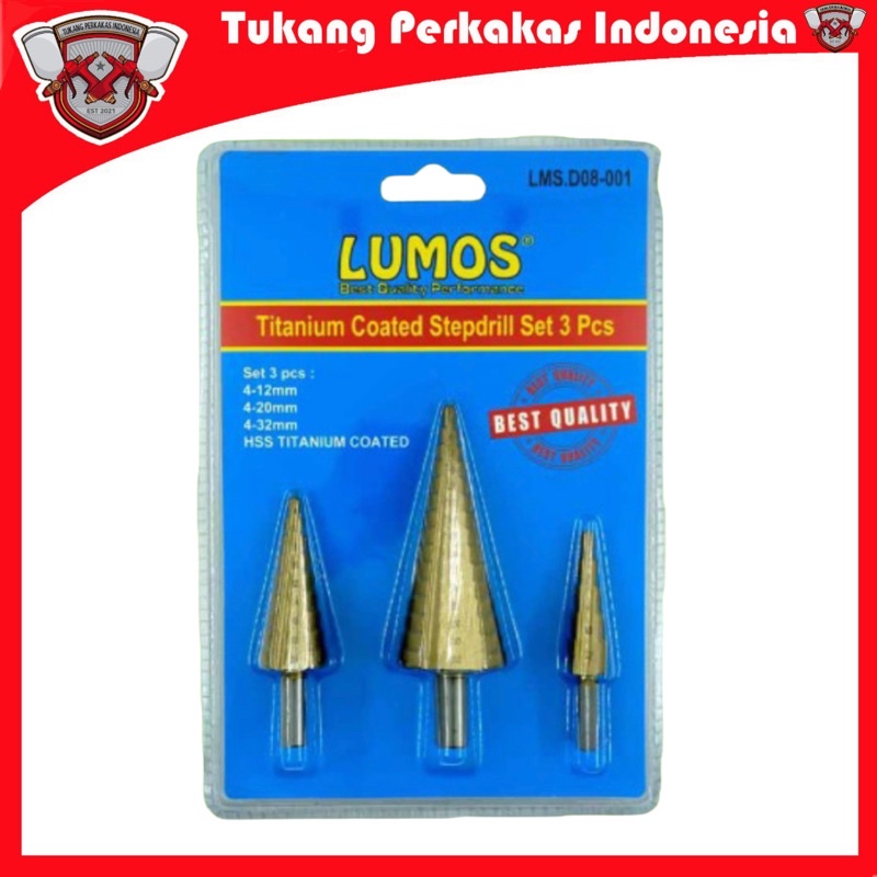 MATA BOR PAGODA ISI 3PCS HSS TITANIUM CONE DRILL