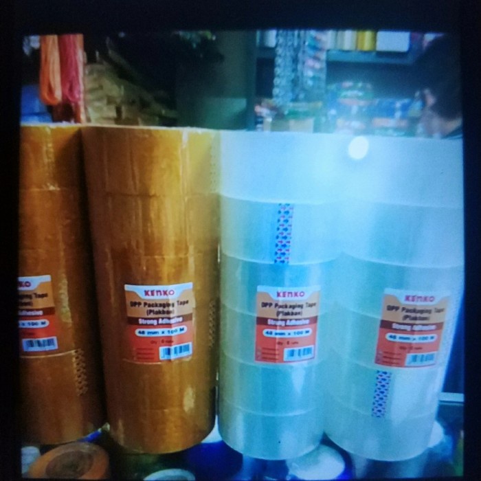 

Terlaris Lakban Bening/ Coklat Kenko Tebal100 Meter,Isi 6 Rol