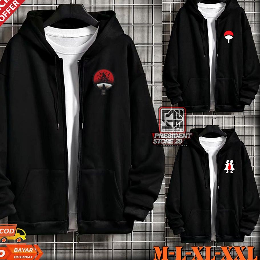 ✹ SWEATER SASUKE Uchiha / ZIPPER LOGO UCHIHA / JAKET UCHIHA / SWEATER LOGO UCHIHA SLETING / ZIPPER P