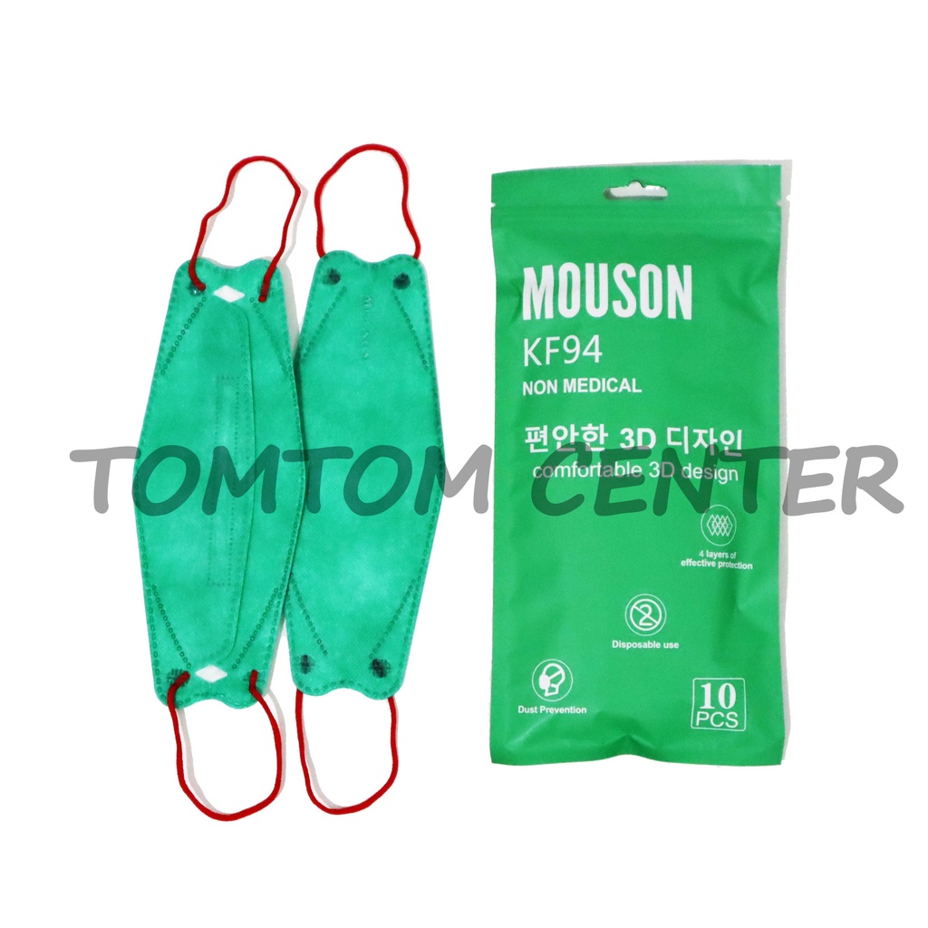 (Mouson) Masker Kf94 Mouson Isi 10 Pcs Warna Warni Hitam Putih Abu Murah