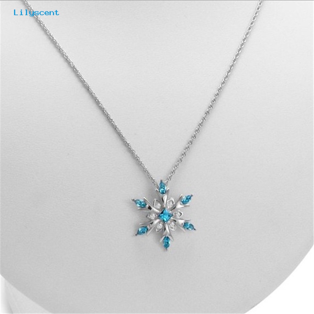 [LS] Ladies Necklace Snowflake Pendant Nyaman Dipakai Perhiasan Kalung Liontin Wanita Bergaya Untuk Outdoor