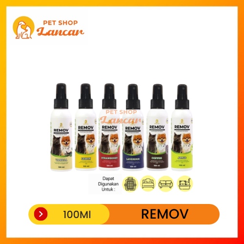 REMOV - SPRAY PENGHILANG BAU KOTORAN KUCING - APPLE 100ML