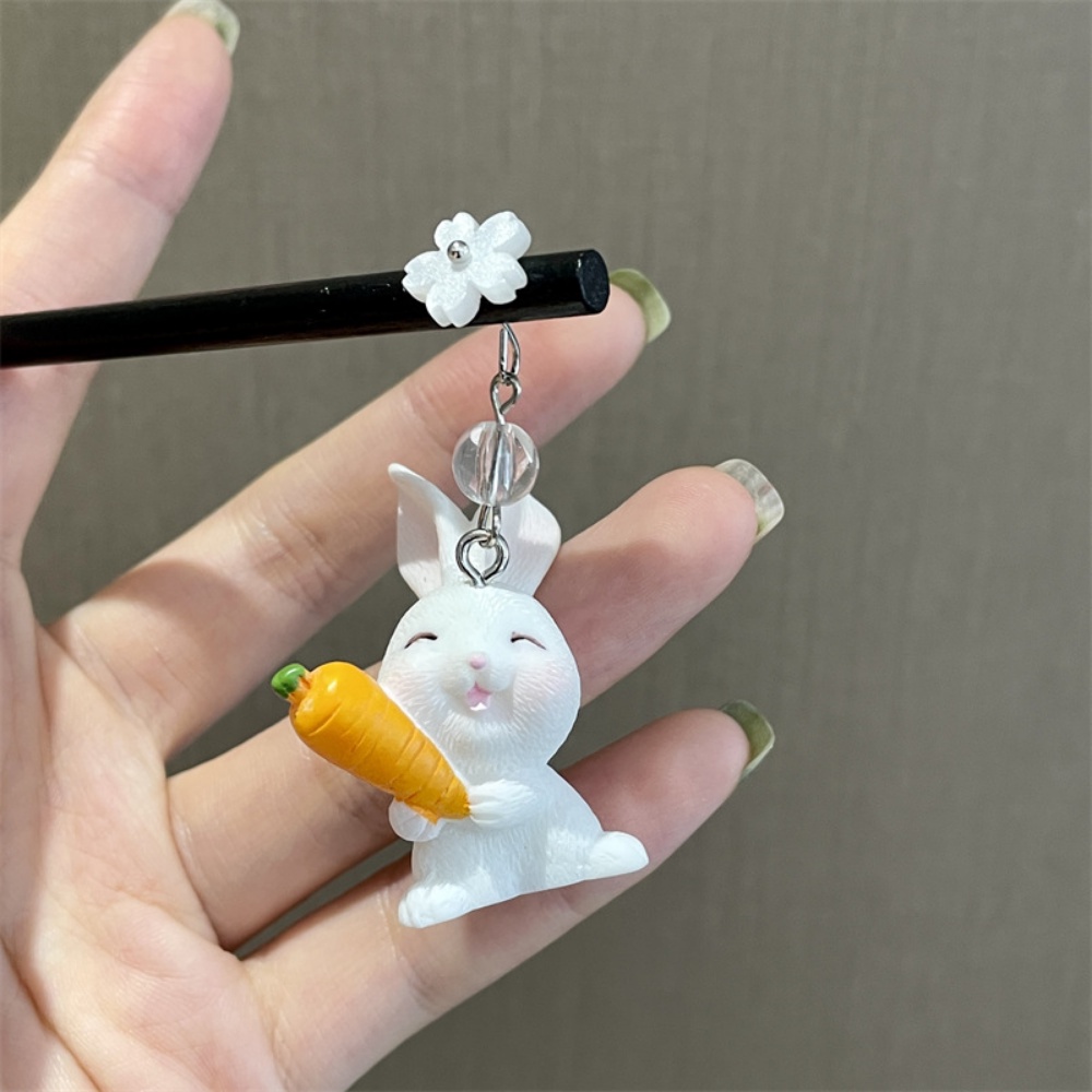 Deartiara2023 Indah Kelinci Beruntung Jepit Rambut Perempuan Sederhana Modern Jepit Rambut Kartun Antik Jepit Rambut