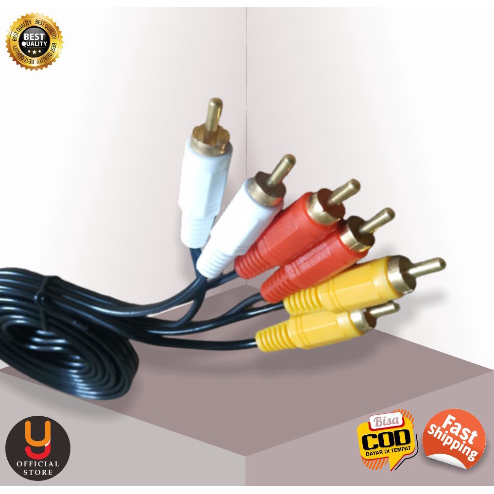 Kabel RCA AV Male to Male Audio Video Cable TV CCTV DVD VCD Game Console