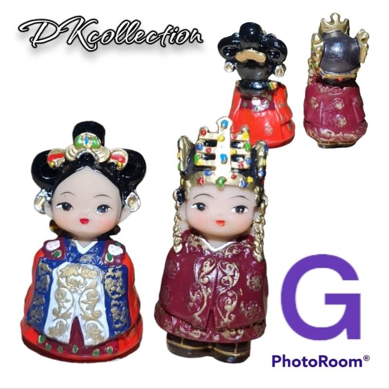 miniatur pasangan korea souvenir pajangan pasangan korea merchandise boneka korea resin