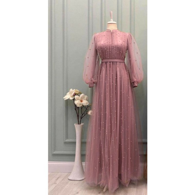 gamis pesta kondangan/gaun remaja muslim/longdress casual/Maxi dress/abaya lebaran/bridal muslim
