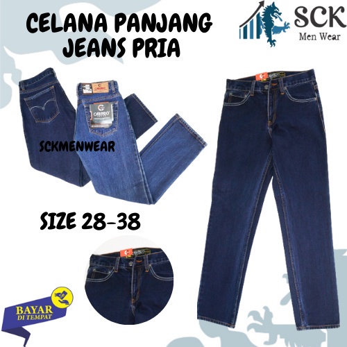 Celana Jeans Pria CARINDO Standar / Bawahan Denim Cowok REGULER / Pakaian Laki-laki - sckmenwear GROSIR