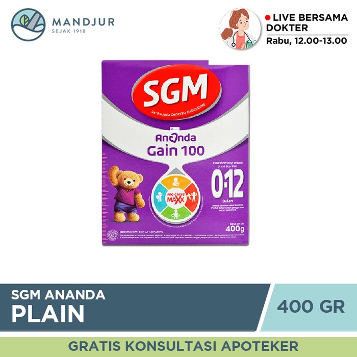 

[ COD ] SGM Ananda Gain 100 0-12 Bulan 400 Gram