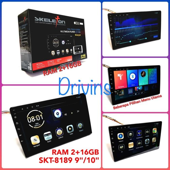 Head Unit Double Din Android Skeleton SKT-8189 9,10 Inch Ram 2+16GB