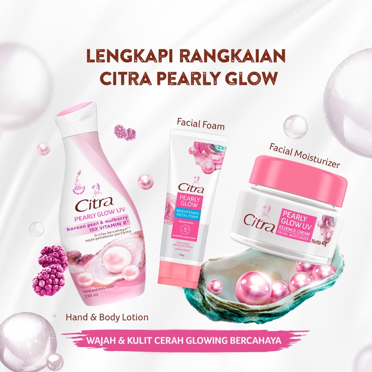 Citra Hand and Body Lotion Pearly Glow UV 380ml Multi Pack