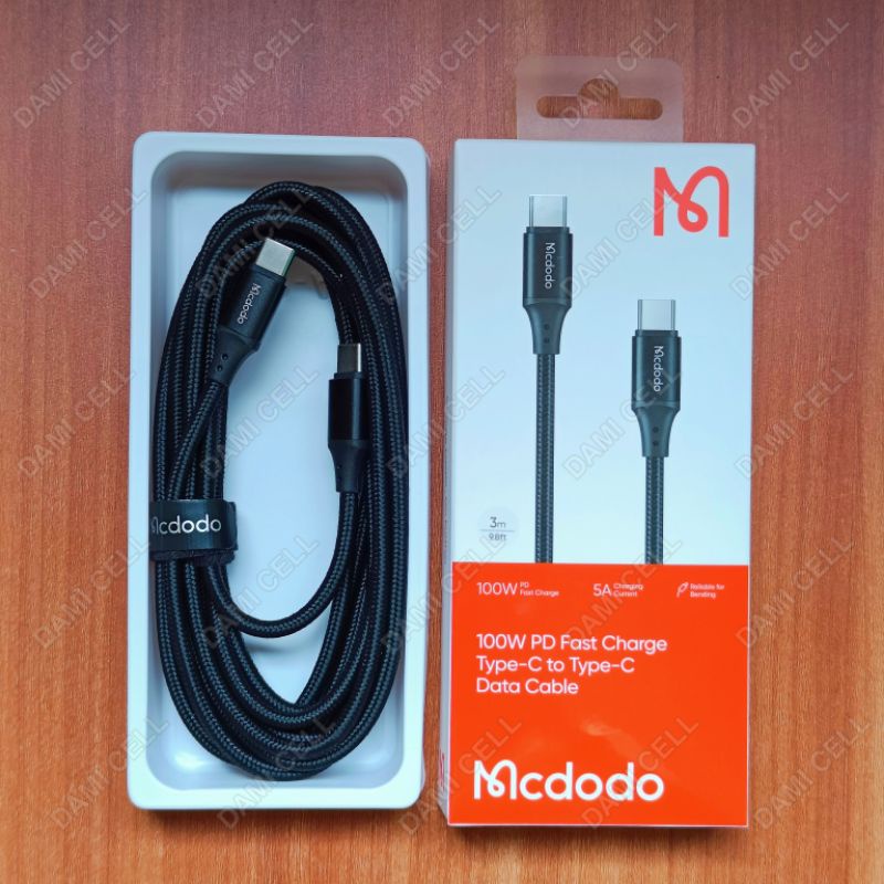 MCDODO Kabel Data Type C to Type C 3 METER 100W PD Fast Charge