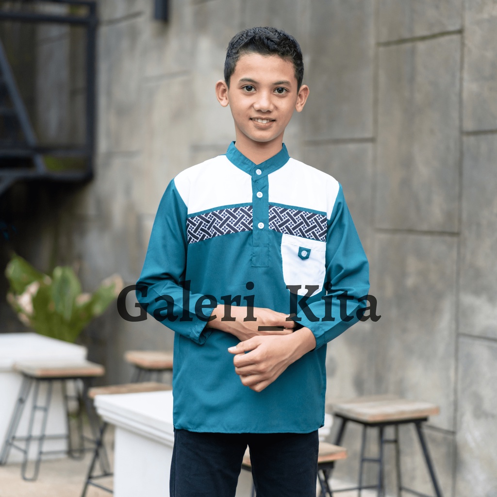 Koko Anak Lengan Panjang Motif Terbaru Bahan Katun Premium Couple Anak dan Ayah Size 4 sampai 11 tahun