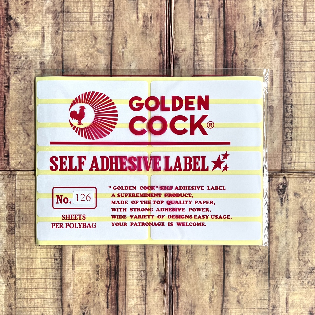 Label Golden Cock No. 126 - Self Adhesive Label 126 - Sticker Label