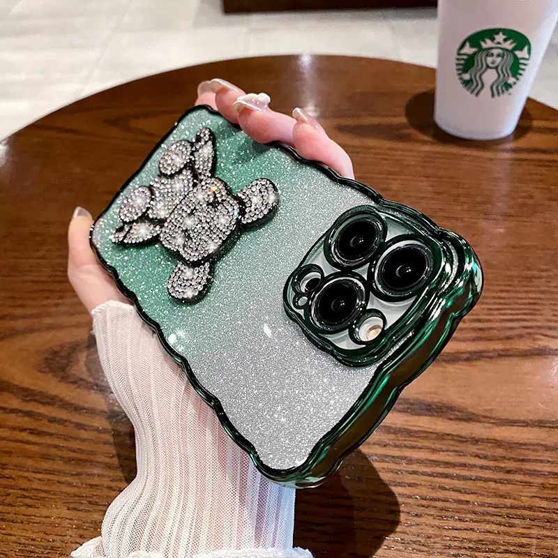 Luxury Creative Diamond Cub Case iPhone 14 Pro Max Case13 11 Pro Max12 14 Plus Promax Tertutup Penuh Shockproof Bening Penutup Belakang