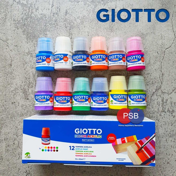 

Giotto Decor Acrylic 12 Warna 25 Ml / Cat Akrilik Giotto