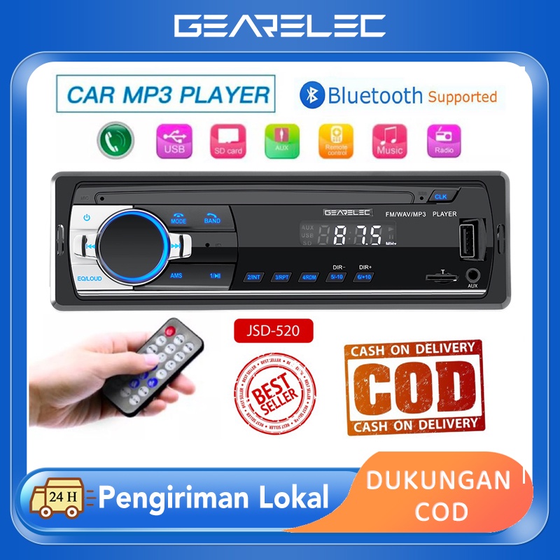 Tape Audio Radio Mobil Stereo Multifungsi Bluetooth  In-dash Radio USB MP3 FM Radio JSD-520