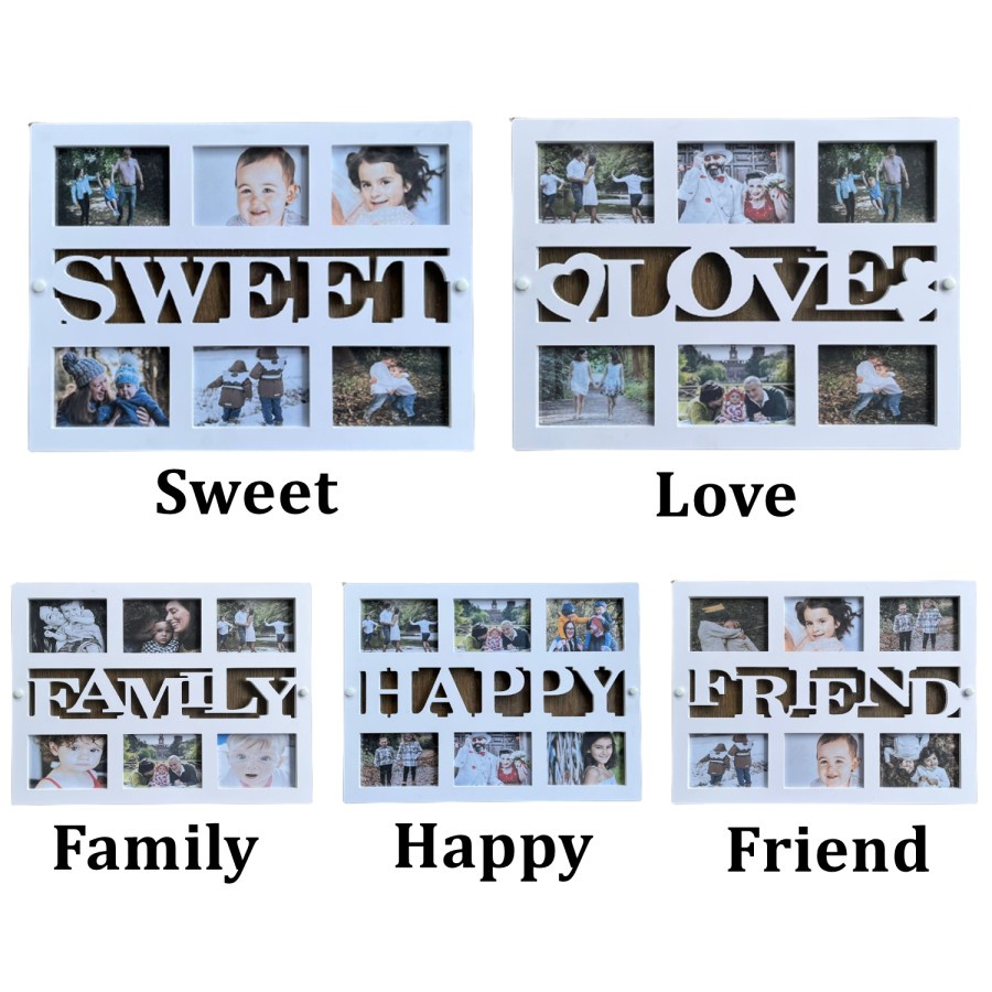 Mega_1688 Bingkai foto dinding / Frame Foto minimalis 6 slot foto MG1023