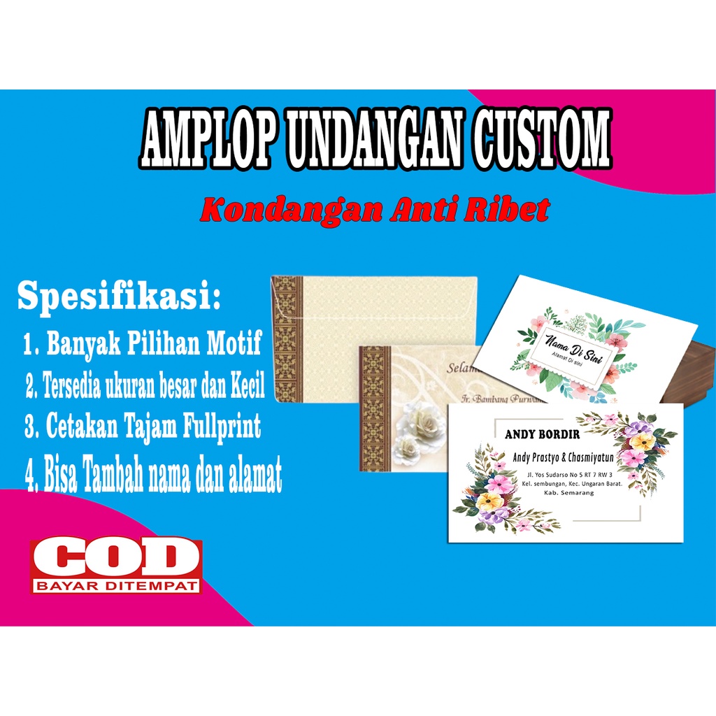 AMPLOP KONDANGAN ULEM CUSTOM NAMA MURAH FREE DESAIN BESAR DAN KECIL