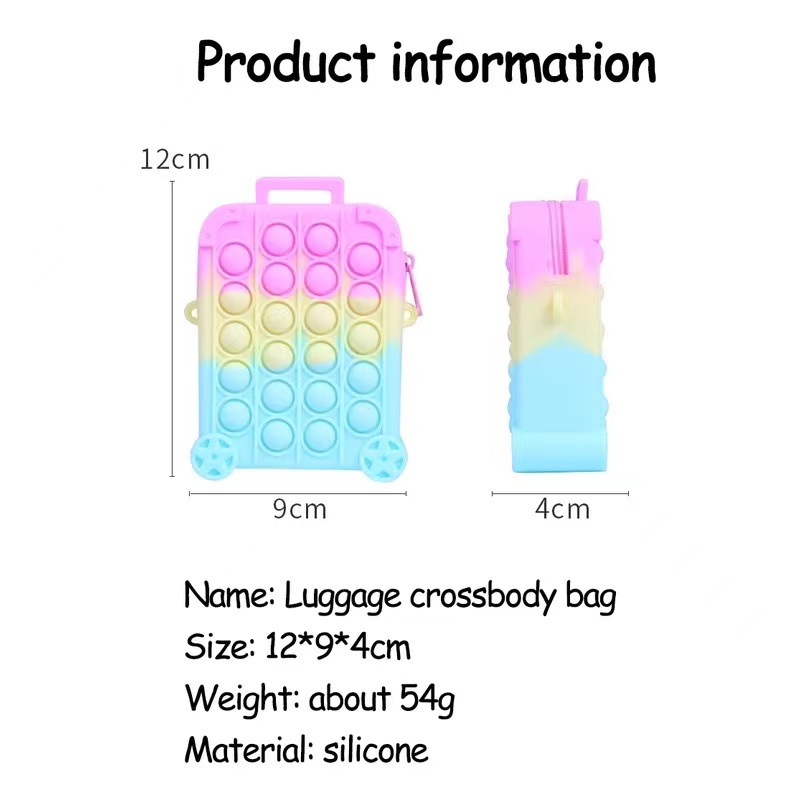 【WZ031/32/33】Pop It Sling Bag Tas Selempang Jelly Anak Perempuan Laki Laki / Tas POP IT Selempang Anak
