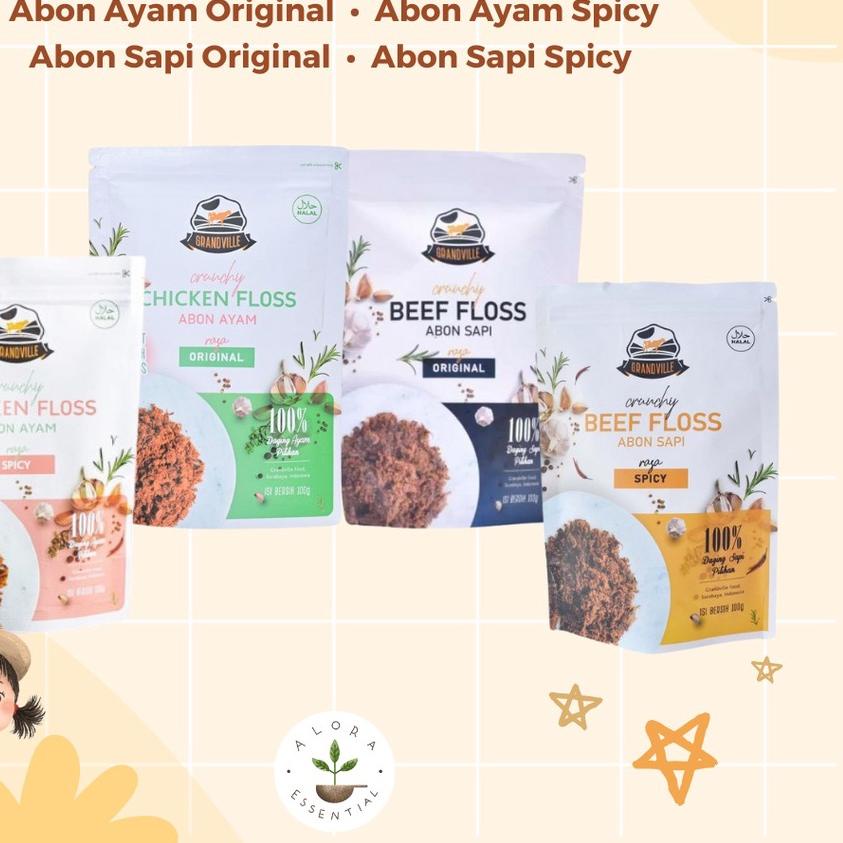 

✸ Grandville Abon Sapi Ayam Crunchy – Abon Anak Non MSG Halal MPASI ☀