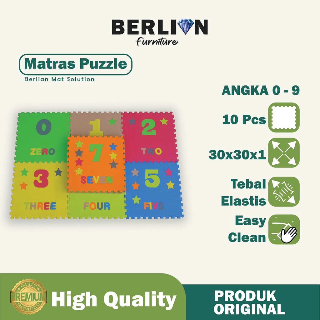 Matras Puzzle Angka 0 - 9 /Edukasi/Belajar Anak